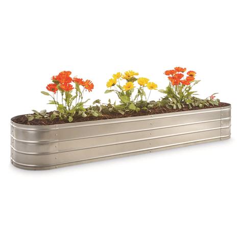 castlecreek oval galvanized steel planter box|galvanized planter box.